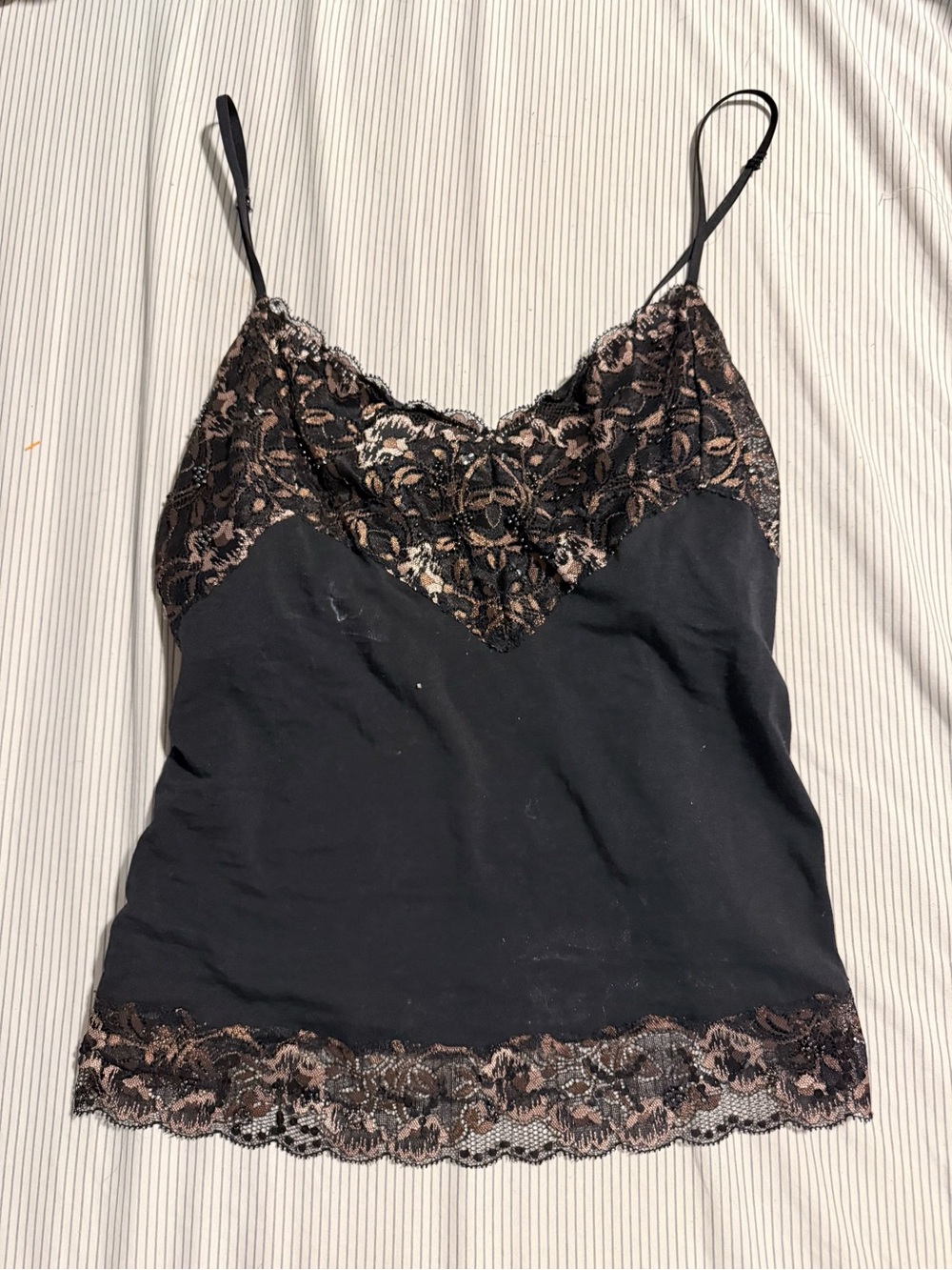 Express Lace Trim Black Cami Tank Top